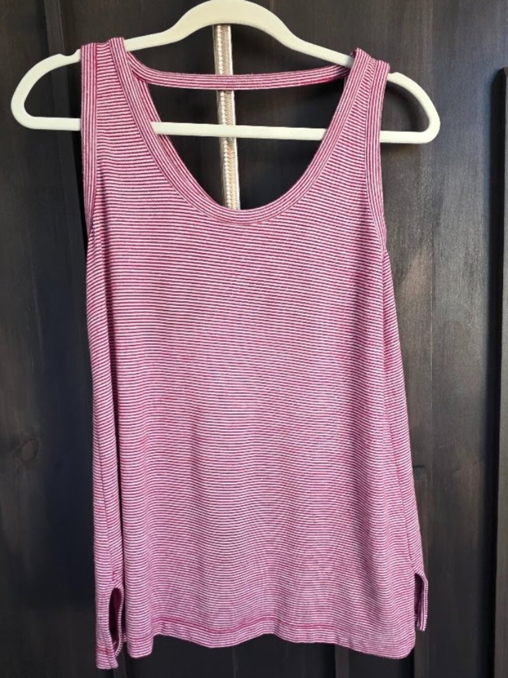 Loft Red/White Striped Top